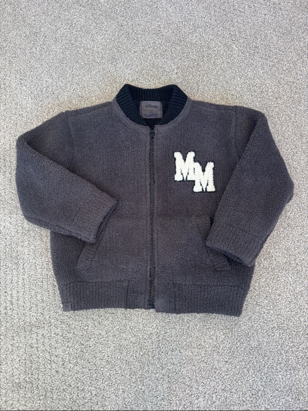 Barefoot Dreams Disney Charcoal Black CozyChoc Zip Jacket